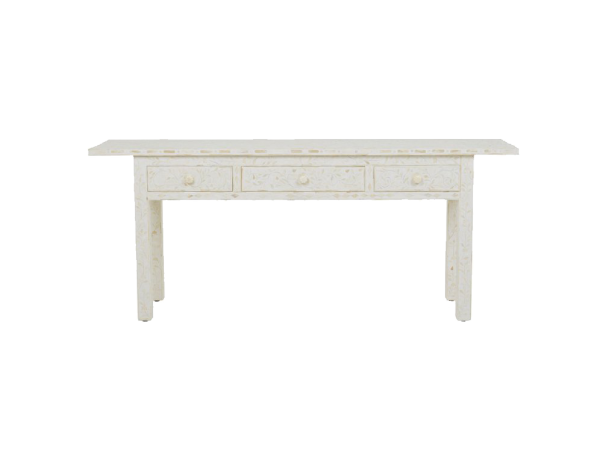 Floral Pattern Bone Inlay Console in Oriental Style