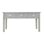 Bone Inlay Console with Zigzag pattern and 3 Drawers