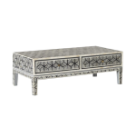 Bone Inlay Geometric Cubic Design Coffee Table Bone Inlay Geometric Cubic Design Coffee Table in black Colour