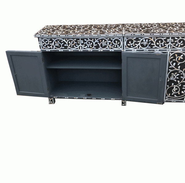 Mother of Pearl Sideboard with open cupboard